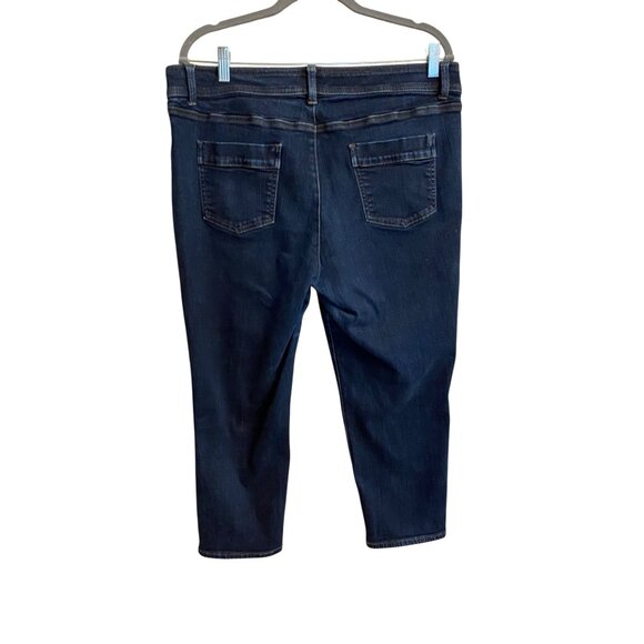 Talbots Petites 16P Blue Jeans Button-Accent Cropped Straight Jeans - Picture 2 of 16